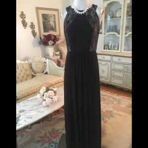 JAX black lace bodice evening gown size 8